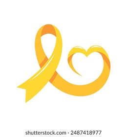 aislado el listón amarillo del cáncer de sarcoma