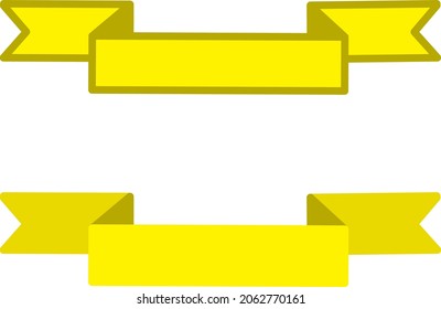 Yellow Ribbon Set - Amazing vector illustration of a ribbon set suitable for design assets, website, mobile apps, icon, sign, sticker, children book, and illustration in general - Vector Illustration
