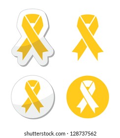 Yellow ribbon - support for troops, suicice prevention, adoptive parents symbol