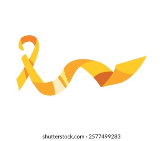 A yellow ribbon symbol for childhood cancer awareness