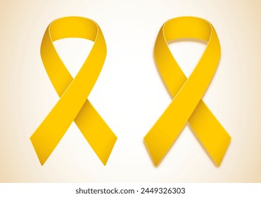 Yellow Ribbon Vector EPS with and without shadow