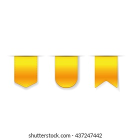 Yellow ribbon vector set