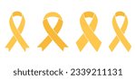 Yellow Ribbons in flat style on a blank background