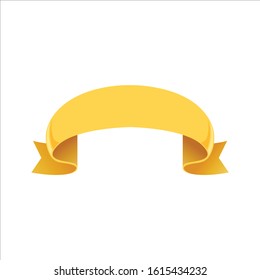 yellow ribbons with place for text. Blank vector banner for sale. Design elements for fashion products. Isolated on white background.