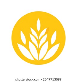 Granos de arroz amarillo Logo Diseño de Vector
