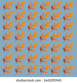 yellow rice leaves pattern wallpaper with blue light background stylized vector texture | book covers, pamphlets, banners