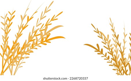 Yellow rice plant illustration background. Perfect for website wallpapers, posters, banners, book covers, invitation covers