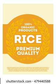 Yellow Rice Tag, Label Or Sticker, Vector Illustration. Layout Template.