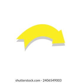 Yellow Right arrow icon vector. Reply chat icon vector with white background.