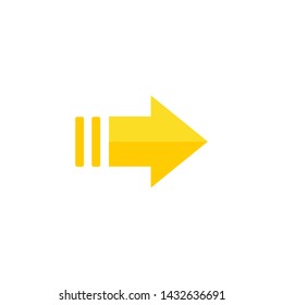 Yellow Right vector icon. Arrow Icon in trendy flat style isolated on white background. Arrow symbol for your web site design, logo, app, UI. Vector illustration, EPS10.