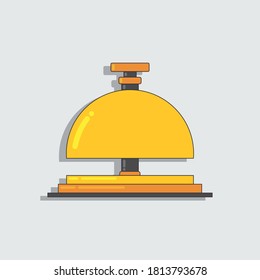 a yellow ringing bell icon on a white background