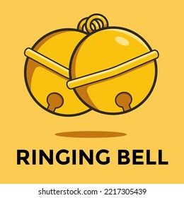 yellow ringing bell vector for kid book illustration or logo design