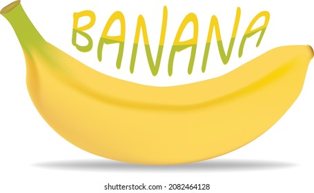 Yellow ripe banana for healthy all, Banana illustration Isolated on white background.