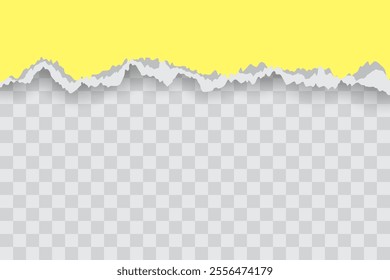 Yellow Ripped Paper Background in Header Position for Flyer, Banner, Infographic, Website, Ads Banner or Etc. High Quality Background Vector Illustration