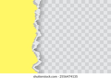 Yellow Ripped Paper Background in Left Position for Flyer, Banner, Infographic, Website, Ads Banner or Etc. High Quality Background Vector Illustration