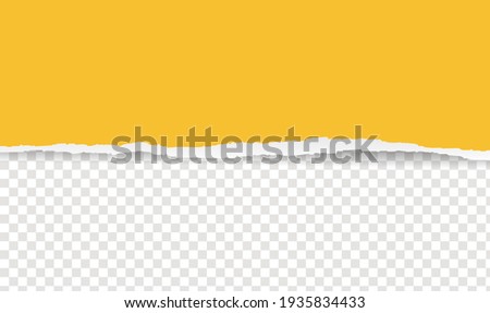 Yellow Ripped Paper Isolated Transparent Background, Vector Illustration Foto d'archivio © 
