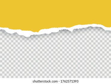 Yellow ripped paper strips realistic. Torn paper on transparent background. Seamless horizontally Vector illustaration - Powered by Shutterstock - Get 15% off with code: PIKWIZARD15