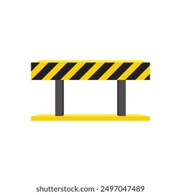 Yellow road barrier with black lines