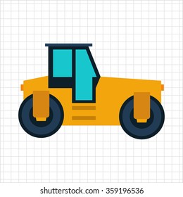 Yellow road roller icon