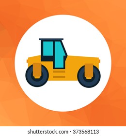 Yellow road roller icon
