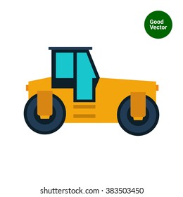 Yellow road roller icon