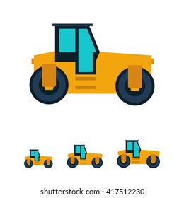 Yellow road roller icon