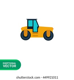 Yellow road roller icon