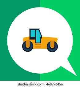 Yellow road roller icon