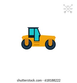 Yellow road roller icon
