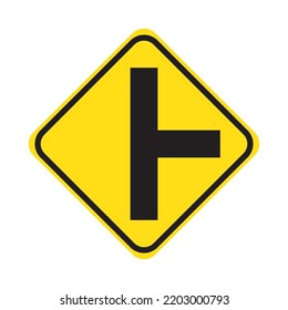 yellow road sign fork at the crossroads traffic light vector illustration