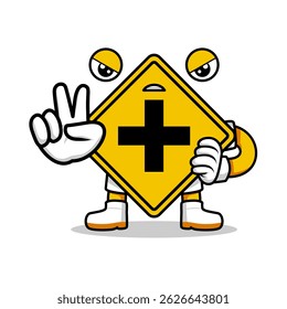 yellow road sign illustration. suitable for use as an element in design