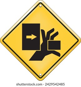 Yellow Road Sign, on a white background.