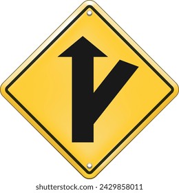 Yellow Road Sign, on a white background.