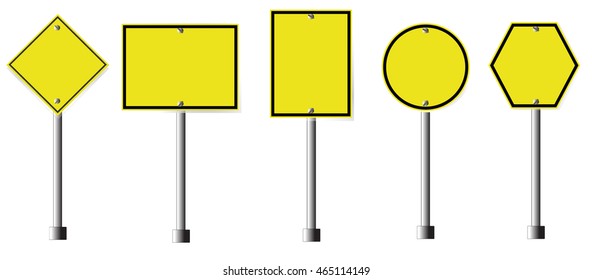 Yellow Roadsigns Set
