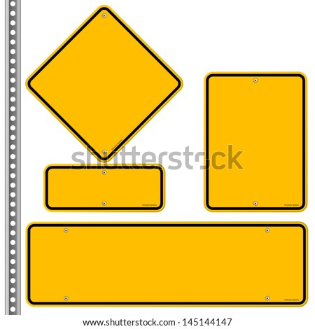 Yellow Roadsigns Set