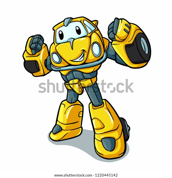 Yellow robot
- robot cartoon - Vector
Illustration