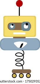 Robô amarelo , ilustração, vetor sobre fundo branco