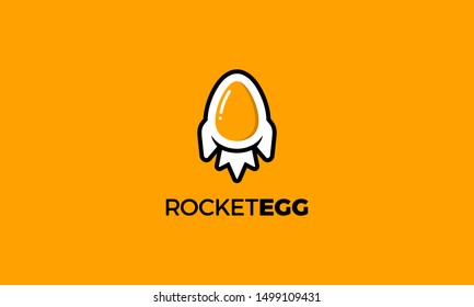Yellow Rocket with Egg Logo Design Inspiration