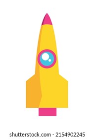 icono de inicio del cohete amarillo