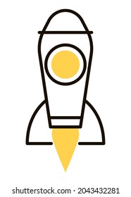 yellow rocket startup line style