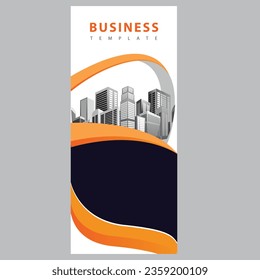 Pancarta amarilla de diseño vectorial x banner y negocios callejeros
  diseño vertical de fondo geométrico abstracto de presentación