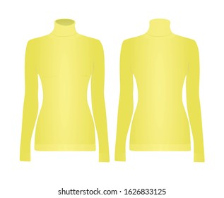 Yellow roll neck shirt. vector illustration