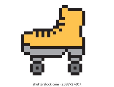 Yellow roller skates pixel art