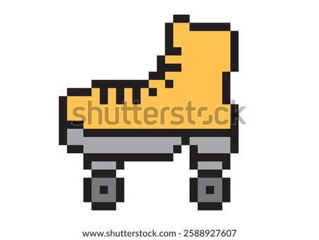 Yellow roller skates pixel art