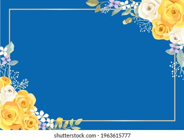 Yellow rose background frame design