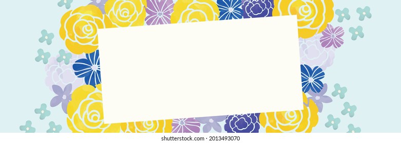 Yellow rose and flower frame