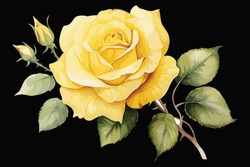 Yellow Rose Flower Vector Design