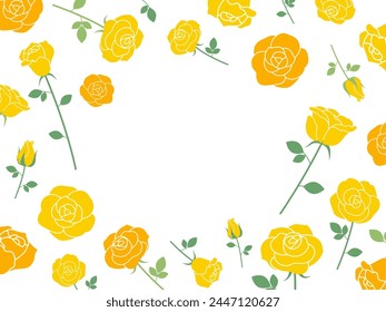 Yellow rose frame inspired by Father's Day_vector illustration
