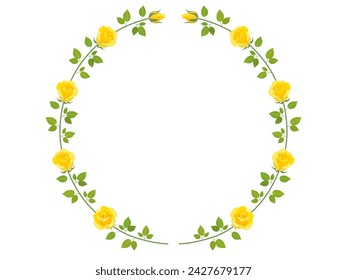 yellow rose frame vector illustration