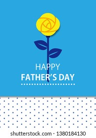 Yellow rose with greeting of father's day Vertical